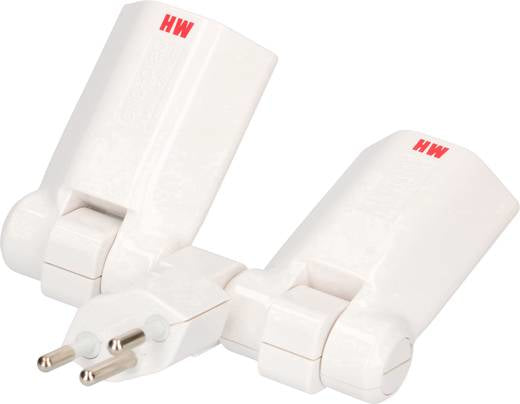 Max Hauri AG Max Hauri Steckdosenleiste, 2×T13, Eingang T12, drehbar 130°, Kinderschutz – weiss
