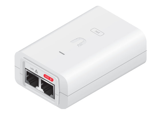 Ubiquiti POE-24-30W-G-WH PoE-Injektor 30 W – 24 V PoE, Gigabit Ethernet, RJ-45×2 – weiss
