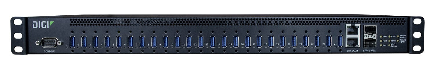 Digi AW24-G300 USB-Hub – USB-A, 24× USB-A, GbE