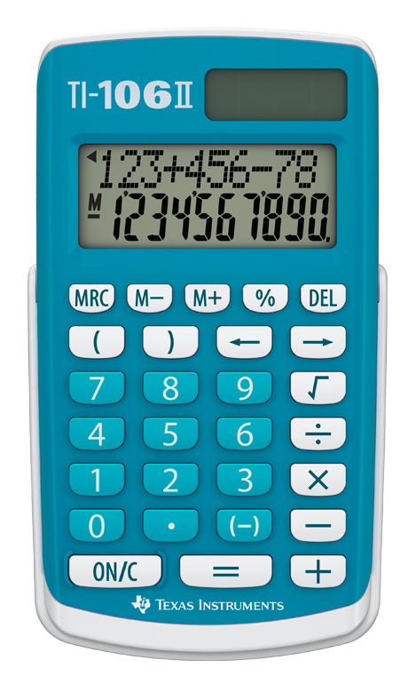 Texas Instruments Taschenrechner TI-106II – Solar/Batterie – Blau