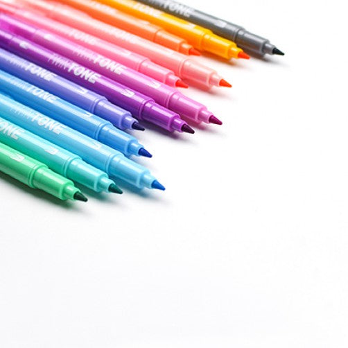 Tombow Fasermaler TwinTone, Strichbreite 0,3/0,8 mm, 12 Farben