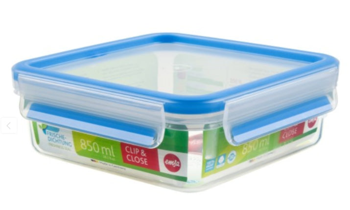 EMSA Vorratsdose 850 ml, 16,3 × 11,3 × 5,8 cm, Kunststoff, Transparent, Leckdicht, mit Skala
