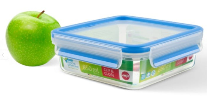 EMSA Vorratsdose 850 ml, 16,3 × 11,3 × 5,8 cm, Kunststoff, Transparent, Leckdicht, mit Skala