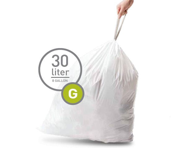 simplehuman Müllbeutel – 30 l, 20 Stück pro Packung, Weiss