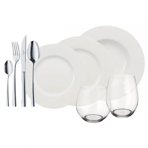 Villeroy & Boch Wonderful World 4 Friends Speise-Service – Porzellan, weiss, für 4 Personen, 36-teilig