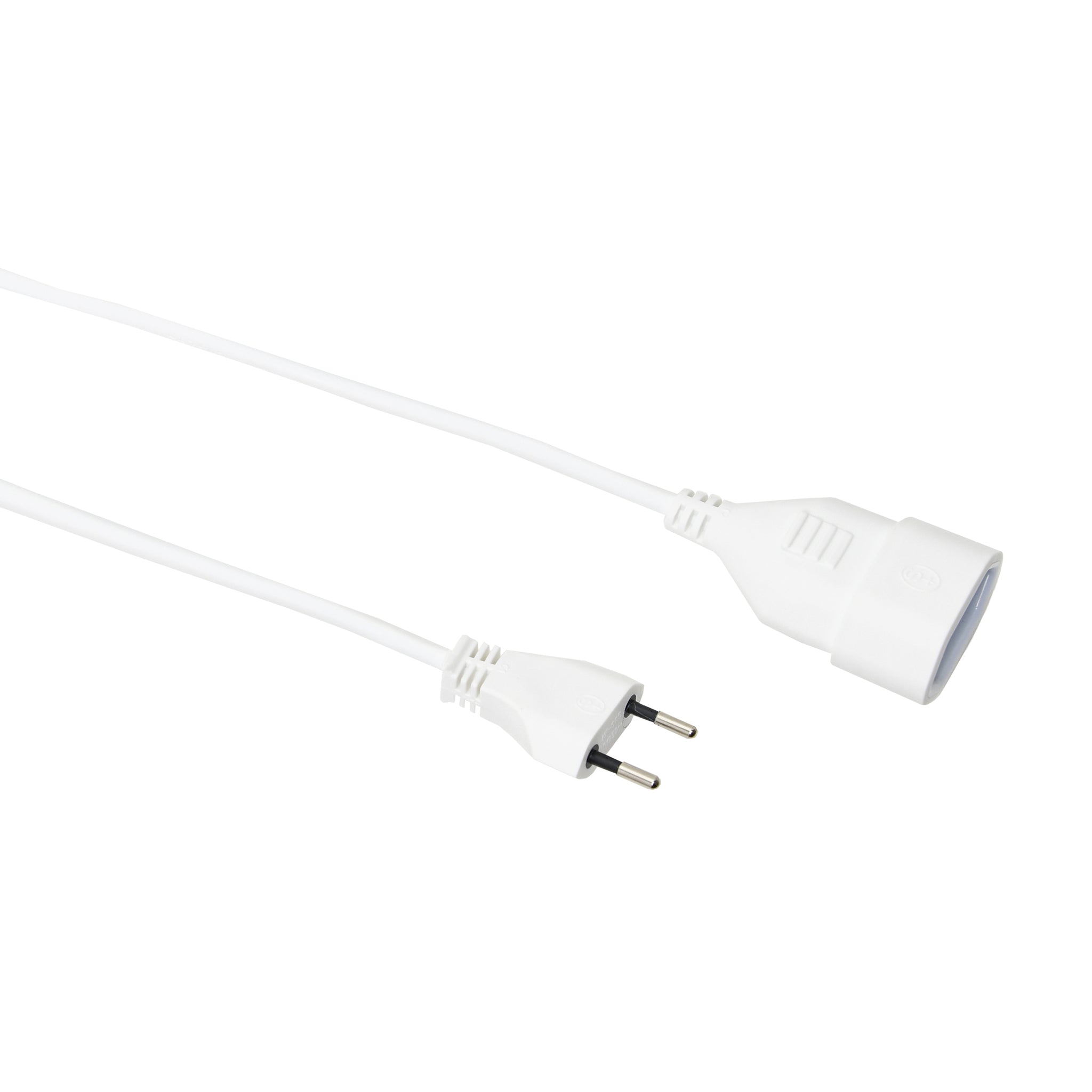 M. Schönenberger Verlängerungskabel, T11–T11, 2 m, IP20, 1 mm², Kinderschutz, angespritzt – Weiss