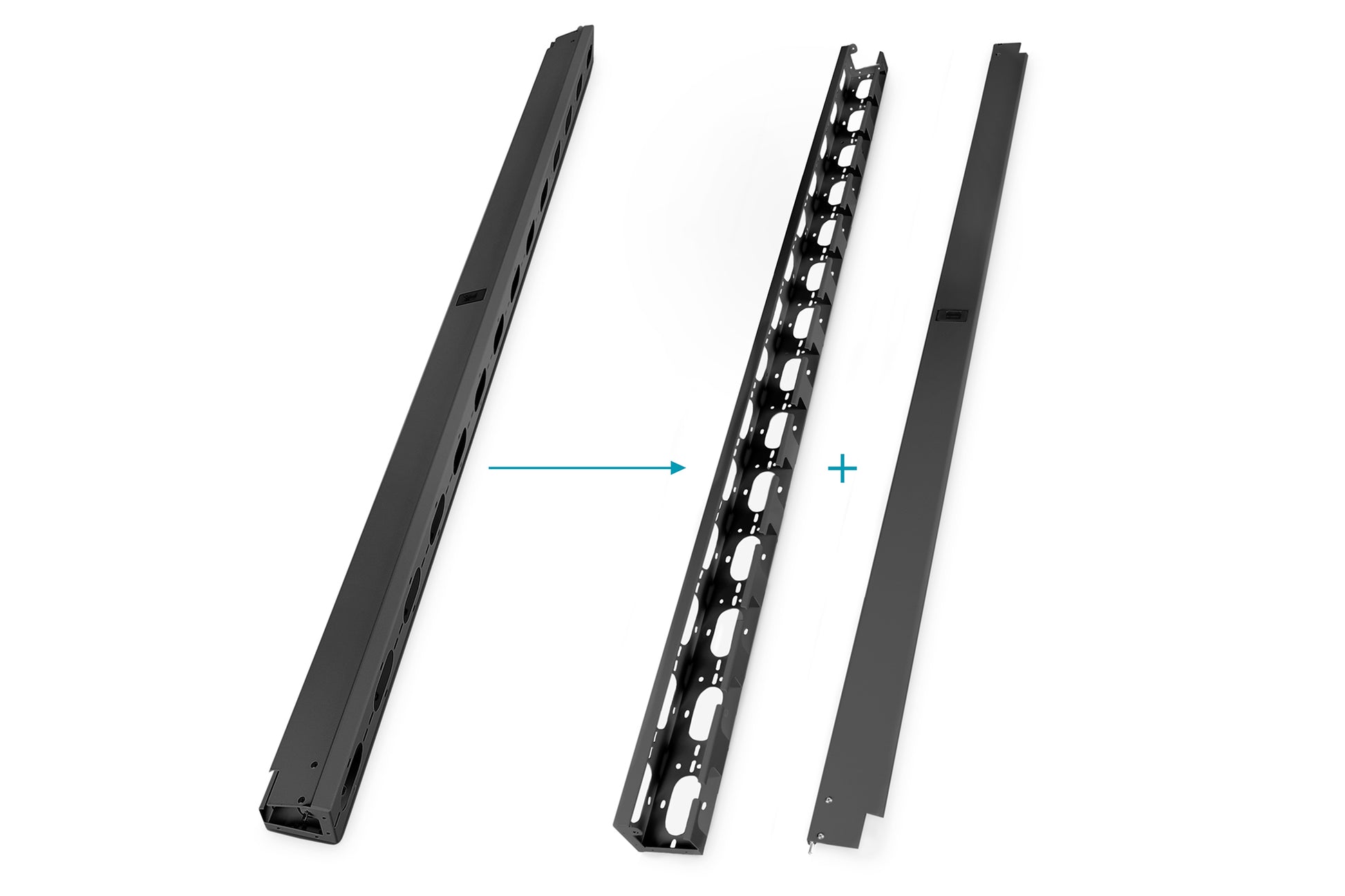 Digitus DN-19 ORG-42U-B Kabelmanagementtafel – 42U, Stahl, Schwarz, 2er-Pack