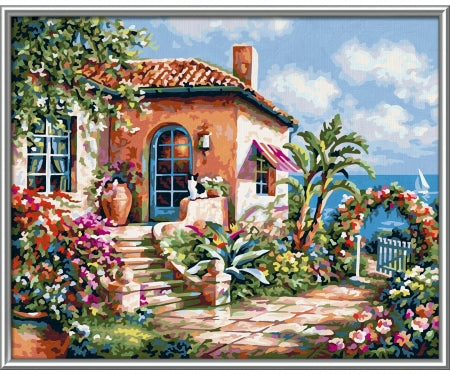 Schipper Malen-nach-Zahlen-Set – Ferienhaus am Meer – 24 × 30 cm – ab 8 Jahren