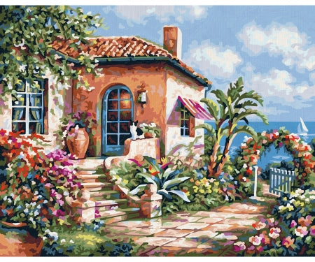 Schipper Malen-nach-Zahlen-Set – Ferienhaus am Meer – 24 × 30 cm – ab 8 Jahren