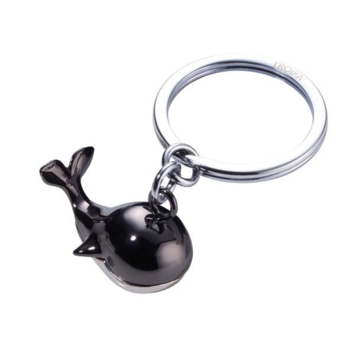 TROIKA Schlüsselanhänger Jack Pott Wal – Metall, Schwarz, 83,1 × 35,1 mm
