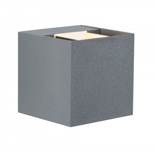 Paulmann Aussenwandleuchte Cybo – 8×8×8 cm, 355 lm, 6 W – Warmweiss, 2700 K – IP65 – Netzbetrieb – Grau – Aluminium