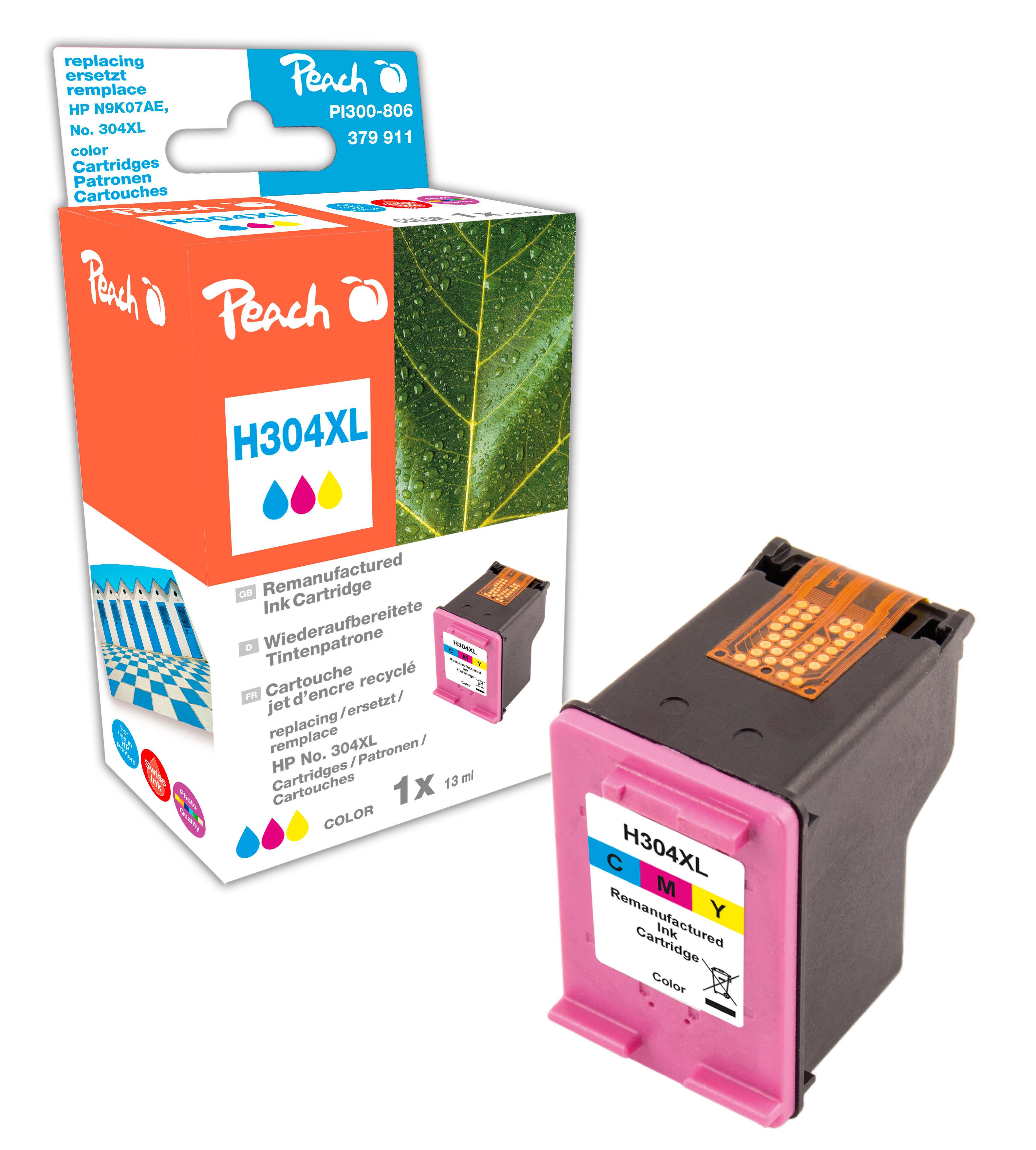 Peach 304XL Dreifarbig Tintenpatrone (Kompatibel) – 330 Seiten – für HP DeskJet 3720/3730/3732 …