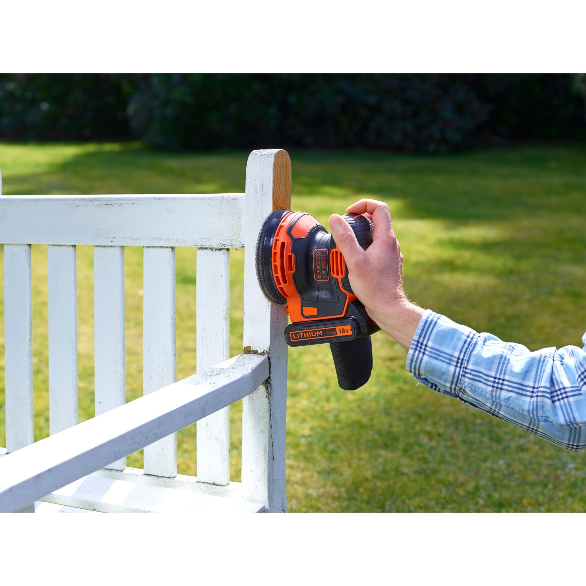 Black & Decker BLACK+DECKER Exzenterschleifer BDCROS18N-XJ – 18 V (POWERCONNECT) – Klettfix, Schwingkreis 1,3 mm – Solo