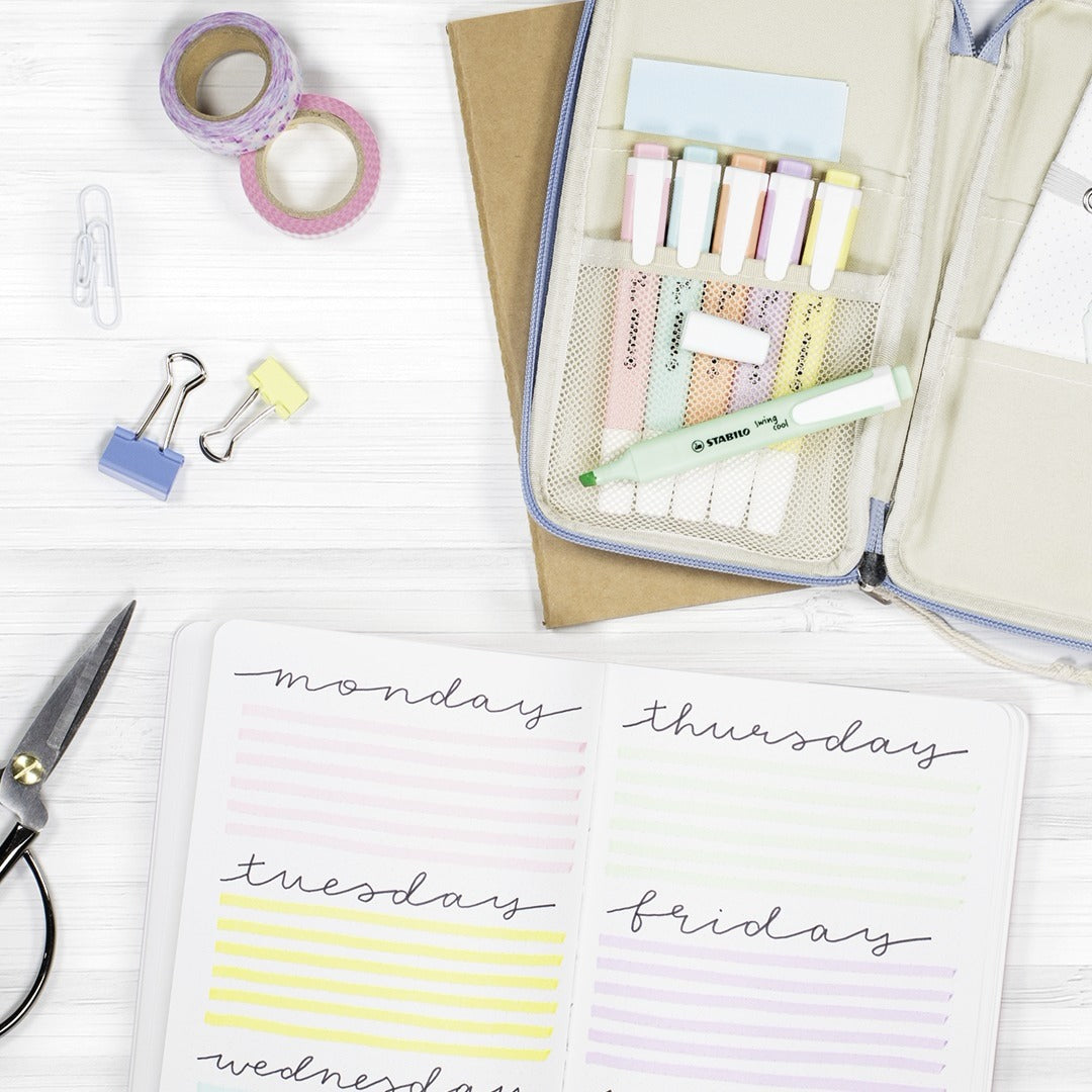 STABILO swing cool Pastel Edition Textmarker Set 4 Farben Pastell – Keilspitze, 1–4 mm
