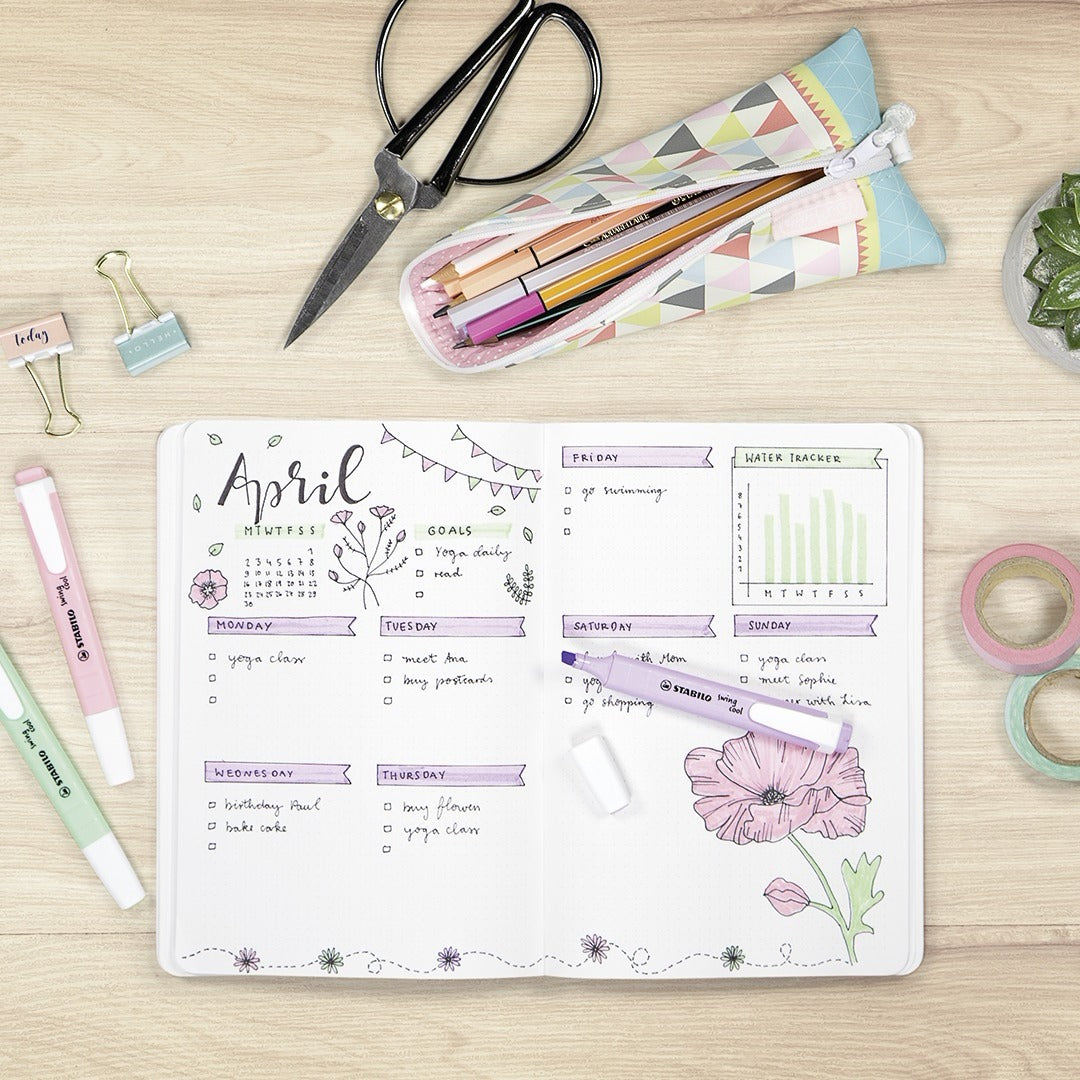 STABILO swing cool Pastel Edition Textmarker Set 4 Farben Pastell – Keilspitze, 1–4 mm