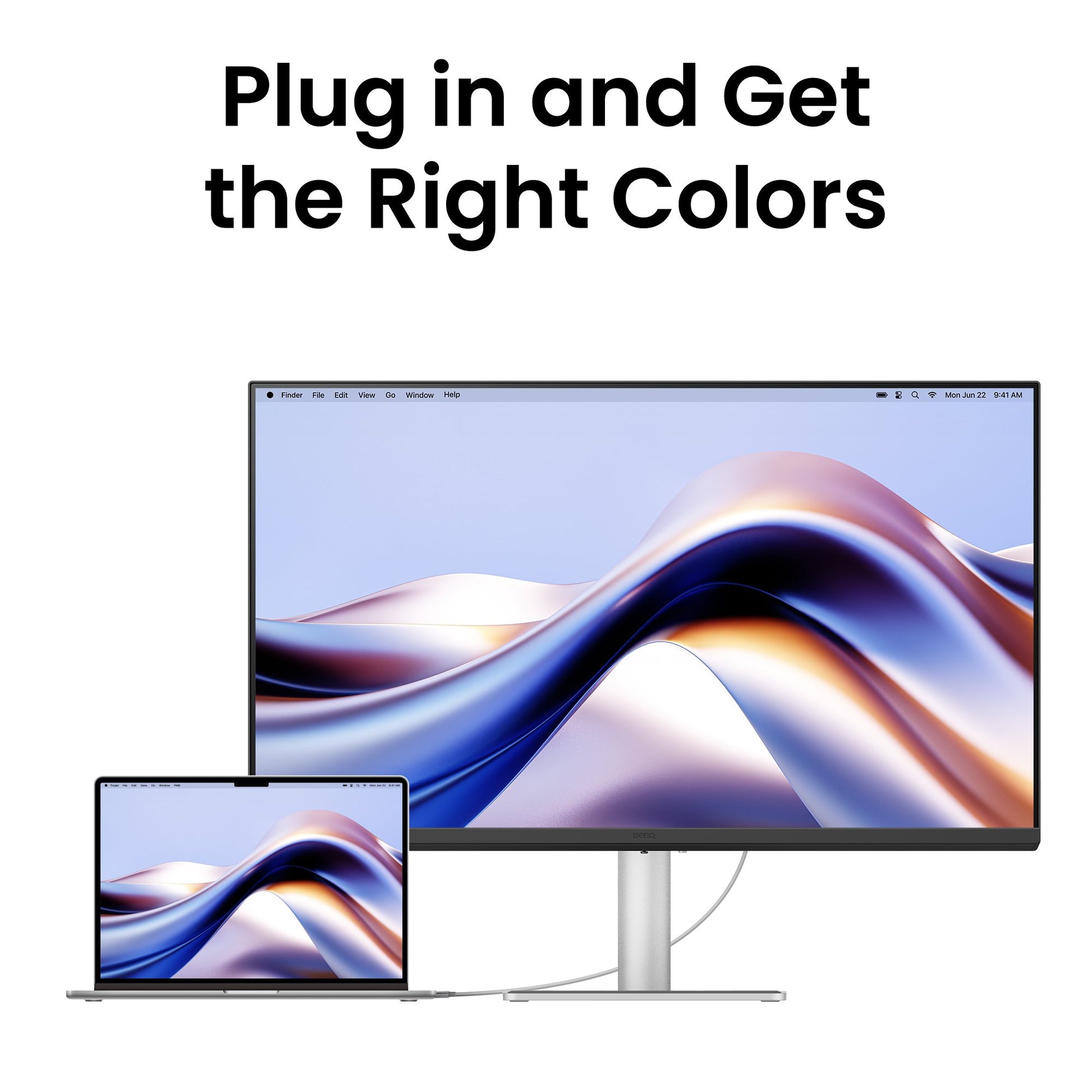 BenQ MA320U – Monitor, 31,5" 4K UHD (3840 × 2160), IPS, 60 Hz, 550 cd/m², USB-C, VESA 100 × 100, Silber
