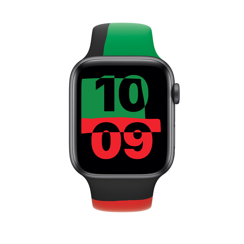 Apple Sportarmband (Unity) – Armband – für Apple Watch Series 1–8 & SE (42–45 mm), Grün, S/M