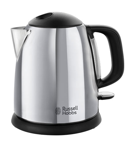 Russell Hobbs Victory Wasserkocher – 1 l, Warmhaltefunktion, Edelstahl, Schwarz, 24990-70
