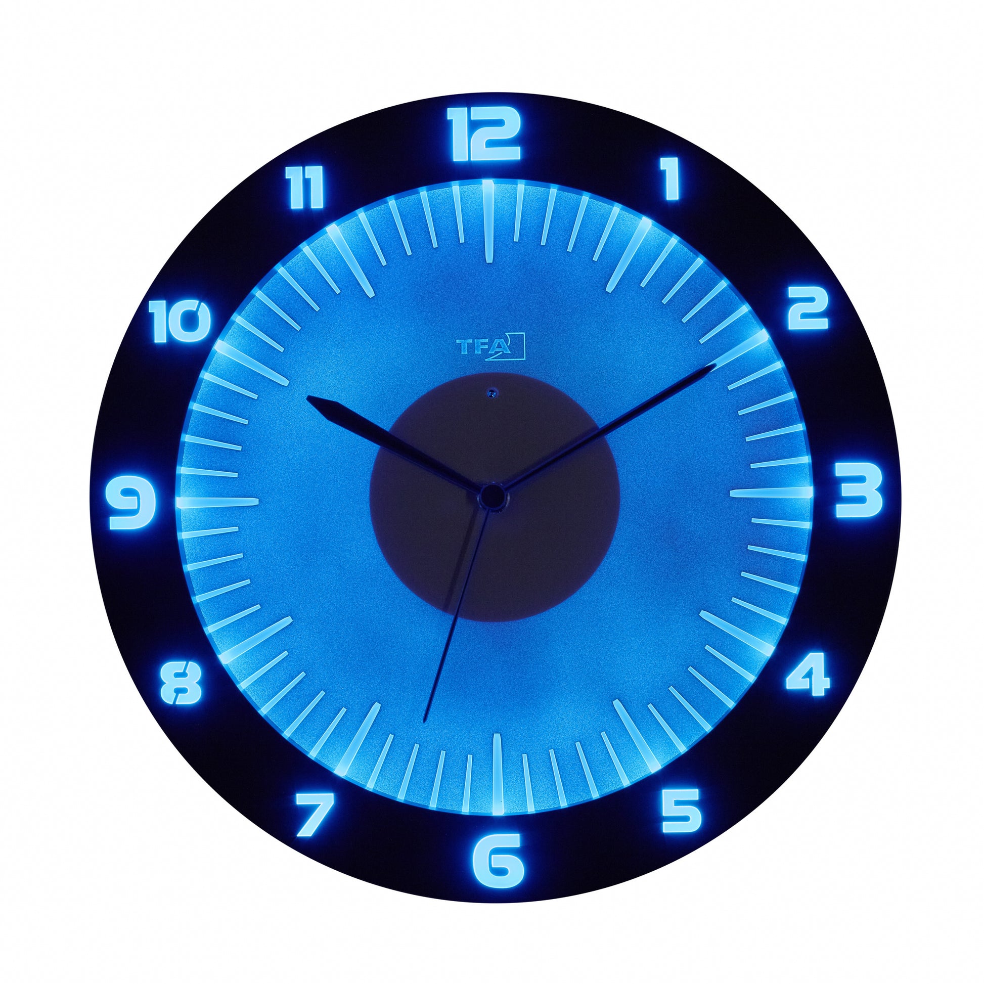 TFA-Dostmann TFA Dostmann LUMOCLOCK Wanduhr – Funk, analog, Licht, USB, Ø 30,3 cm, schwarz, Kunststoff