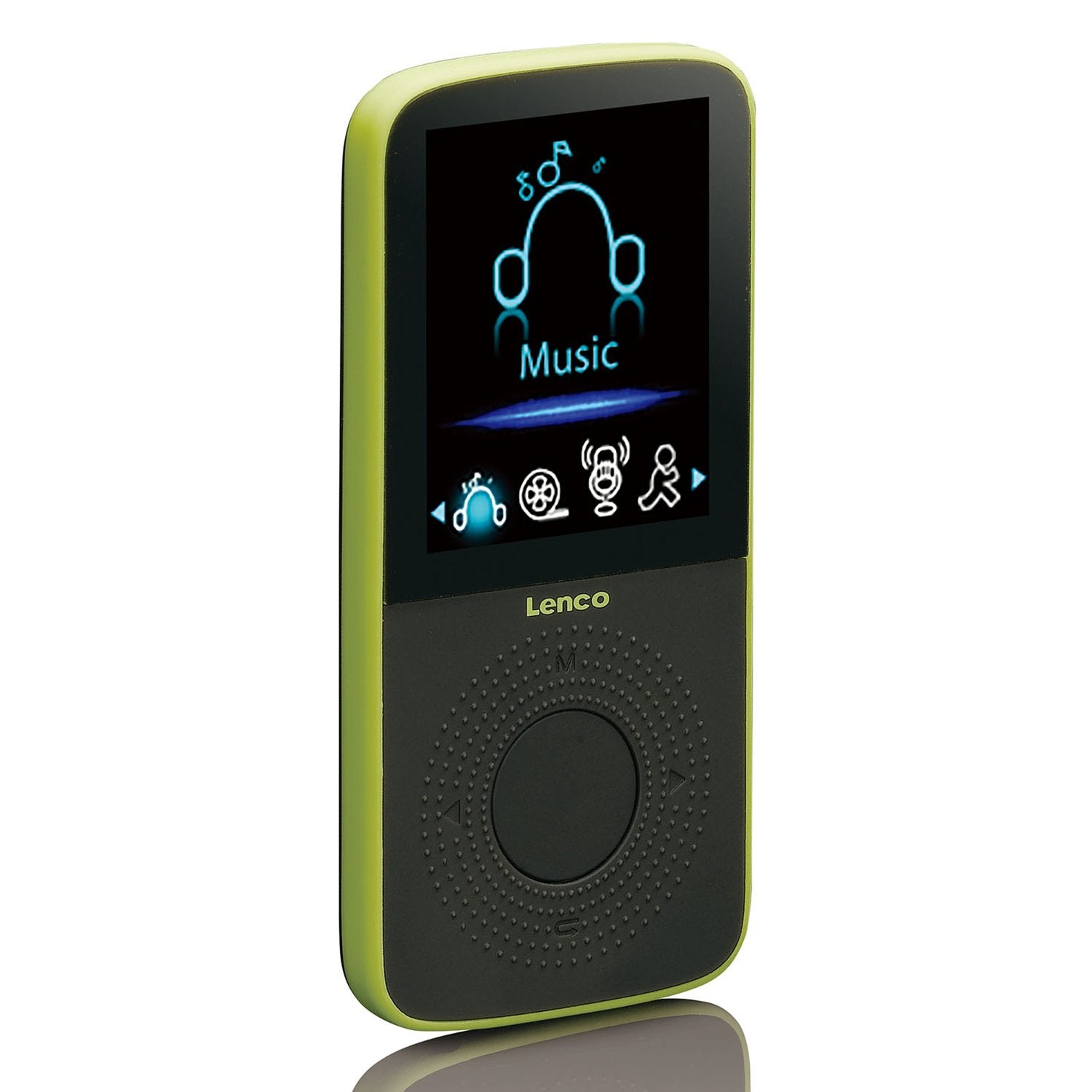 Lenco PODO153-LM – MP3/MP4-Player, 4 GB, microSD bis 32 GB, 8 h Akku – Schwarz/Limette