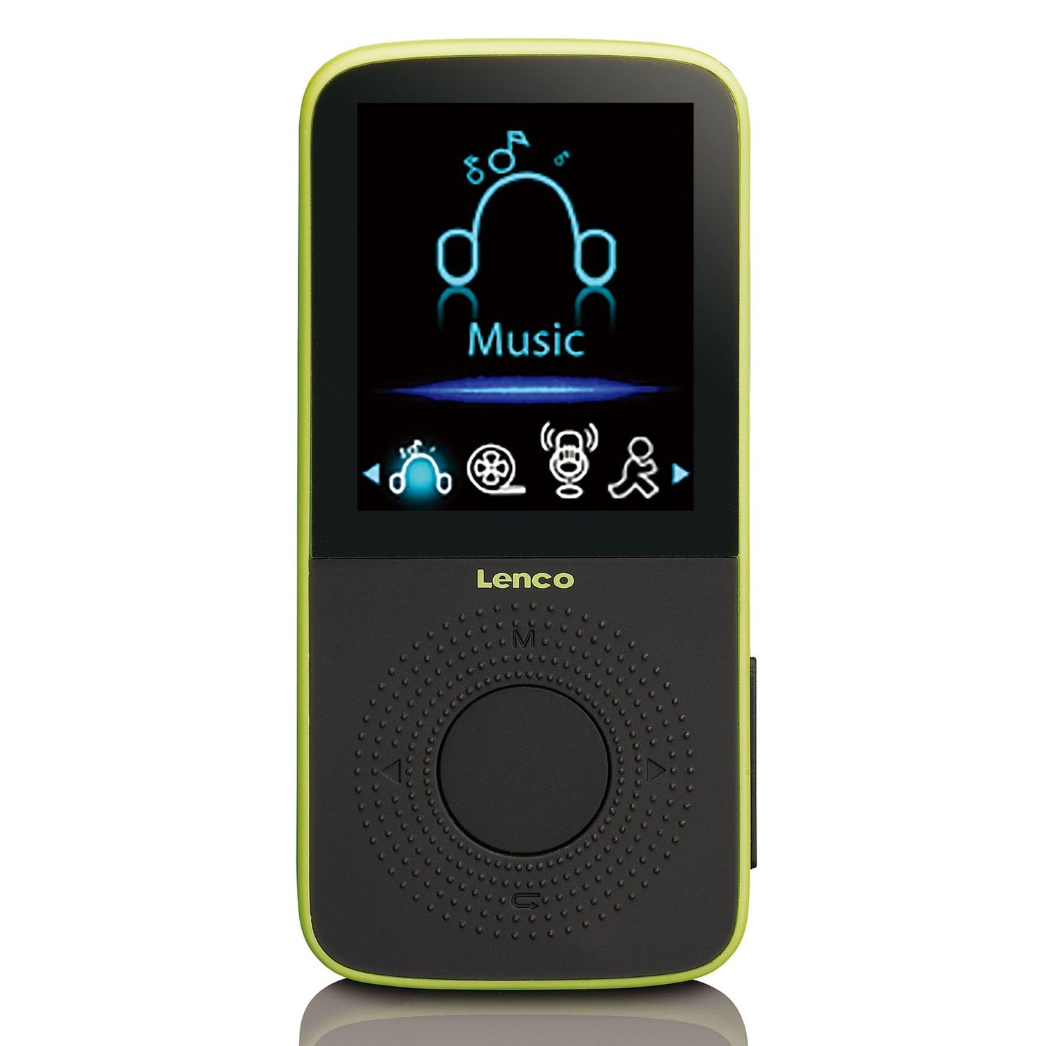 Lenco PODO153-LM – MP3/MP4-Player, 4 GB, microSD bis 32 GB, 8 h Akku – Schwarz/Limette