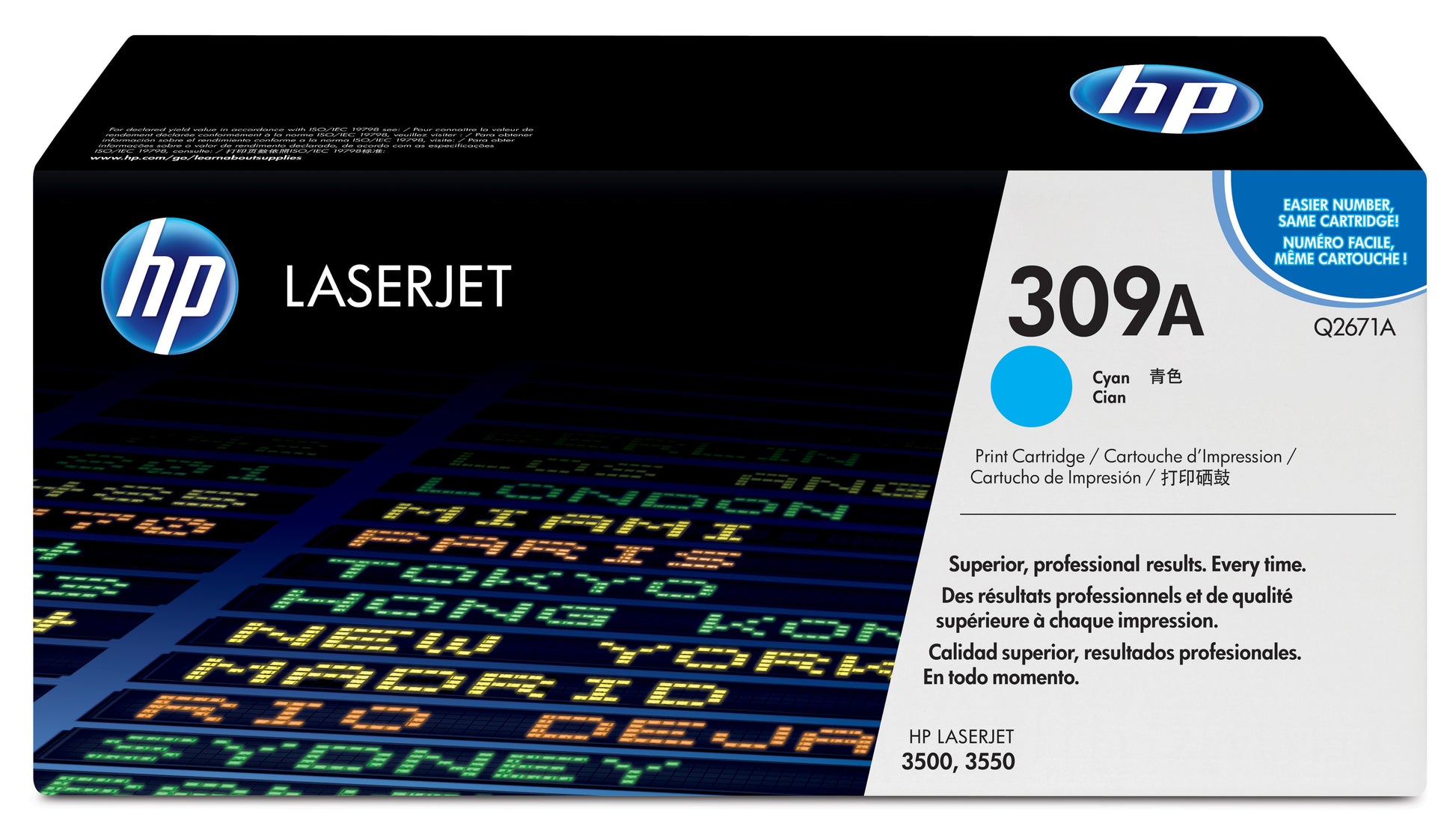 HP Toner 309A – cyan, 4000 Seiten – für HP Color LaserJet 3500/3550N