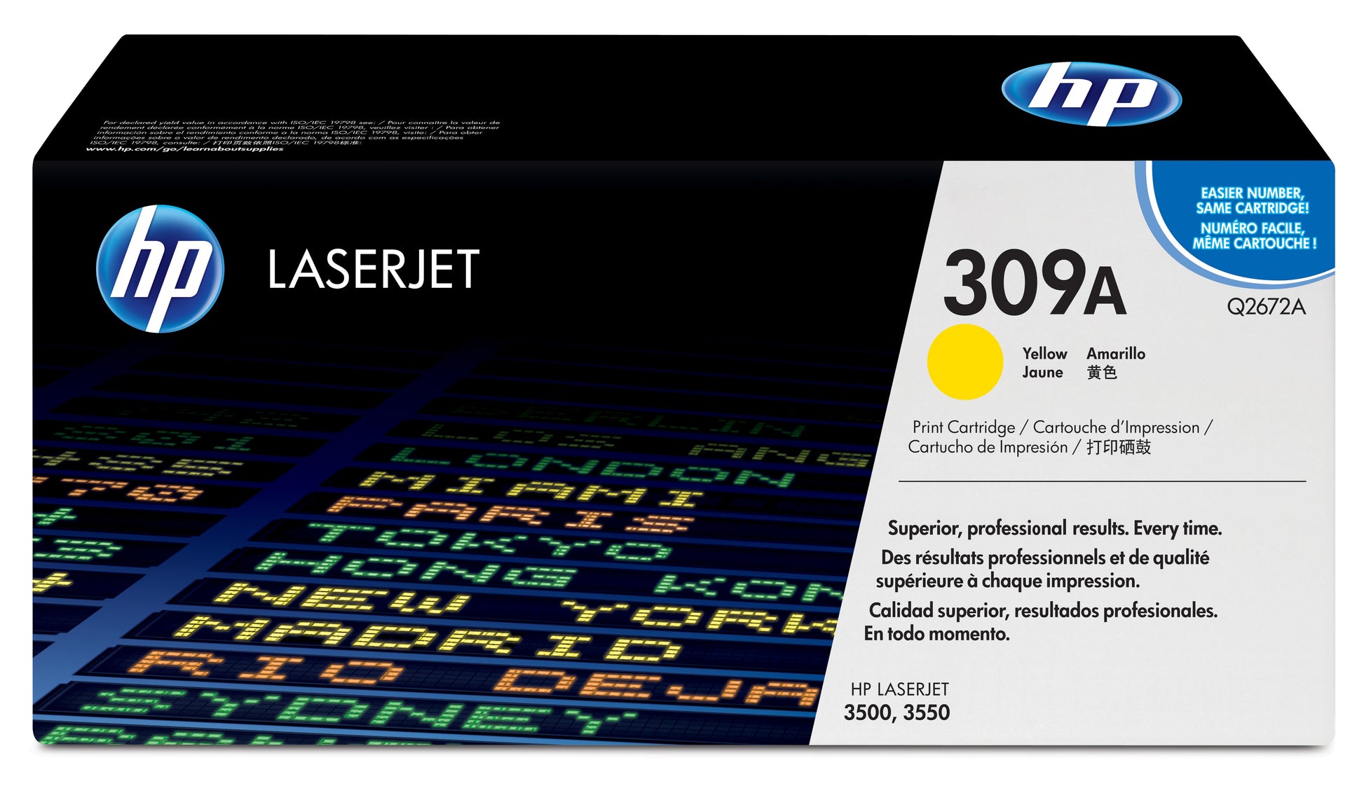 HP Toner Q2672A / 309A – Gelb, 4000 Seiten – für Color LaserJet 3500/3550N