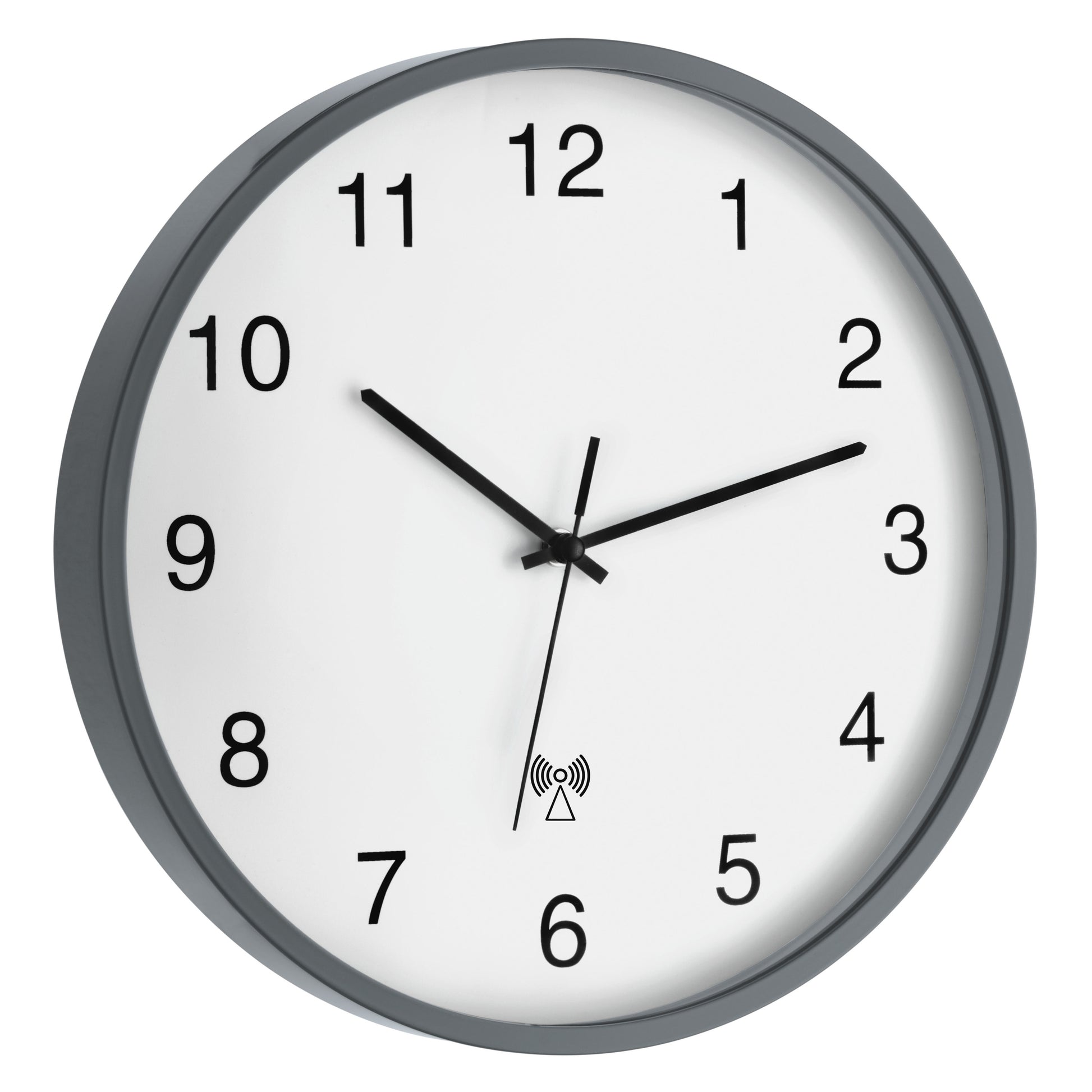 TFA-Dostmann TFA Dostmann Wanduhr – Funk, analog, Ø 30,2 cm, grau, Kunststoff/Glas