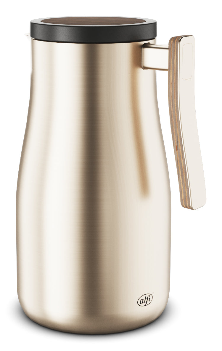 Alfi Thermoskanne – 1,0 l, Ø 6,4 cm, H 22,4 cm, Edelstahl, Gold, mit Deckel, vakuumisoliert, BPA-frei
