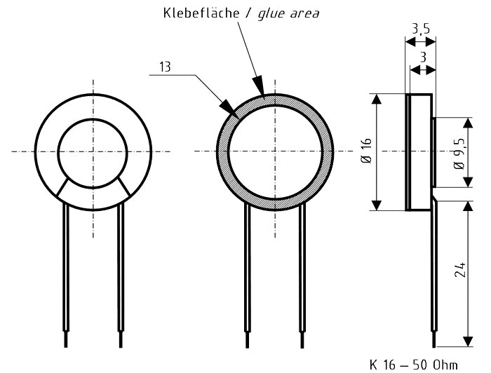 Visaton VS-K16 – Breitbandtreiber – 50 Ω, 0,5 W, 0,63"