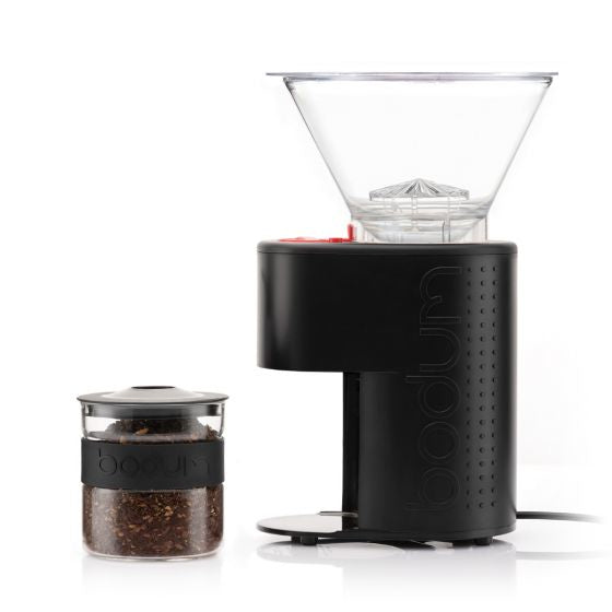 Bodum Bistro Kaffeemühle – Kegelmahlwerk, 12 Stufen, 220 g, 160 W, Schwarz