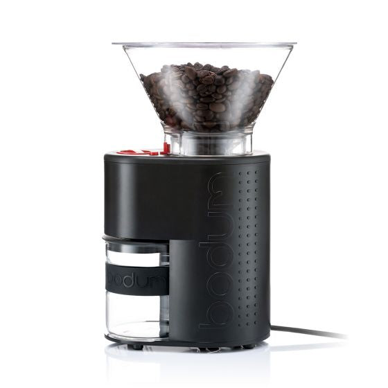 Bodum Bistro Kaffeemühle – Kegelmahlwerk, 12 Stufen, 220 g, 160 W, Schwarz