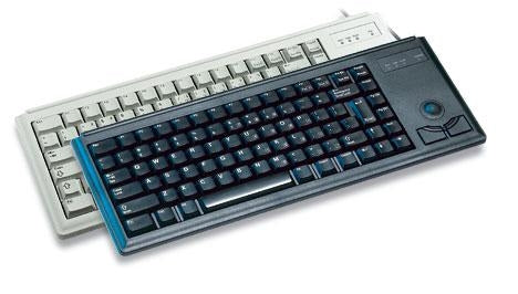 CHERRY G84-4400 – Tastatur, kabelgebunden (PS/2), US-Layout (EN), Rubberdome, grau – für Windows XP
