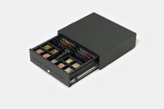 apg Solutions MAXI-0638 – Kassenschublade, 8 Scheine/8 Münzen, RJ-11, 484 × 434 × 145 mm, Schwarz