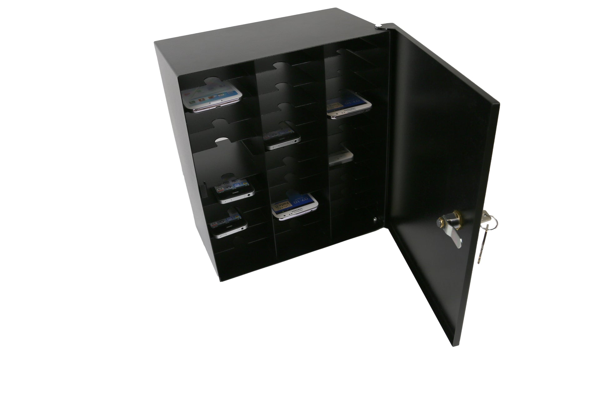 Leba NoteBox NBOX-MOBIL-K – Lade-Wandschrank für 32 Smartphones, bis 7", abschliessbar, 330 × 174 × 430 mm