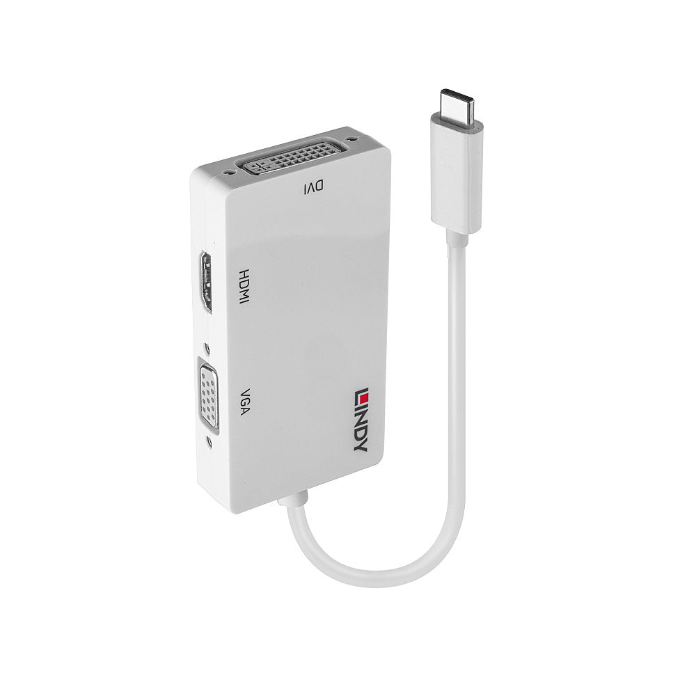 Lindy 43273 Multi-Monitor-Adapter USB 3.1 zu HDMI/DVI – 4K (3840 × 2160), DVI 1920 × 1200, Weiss