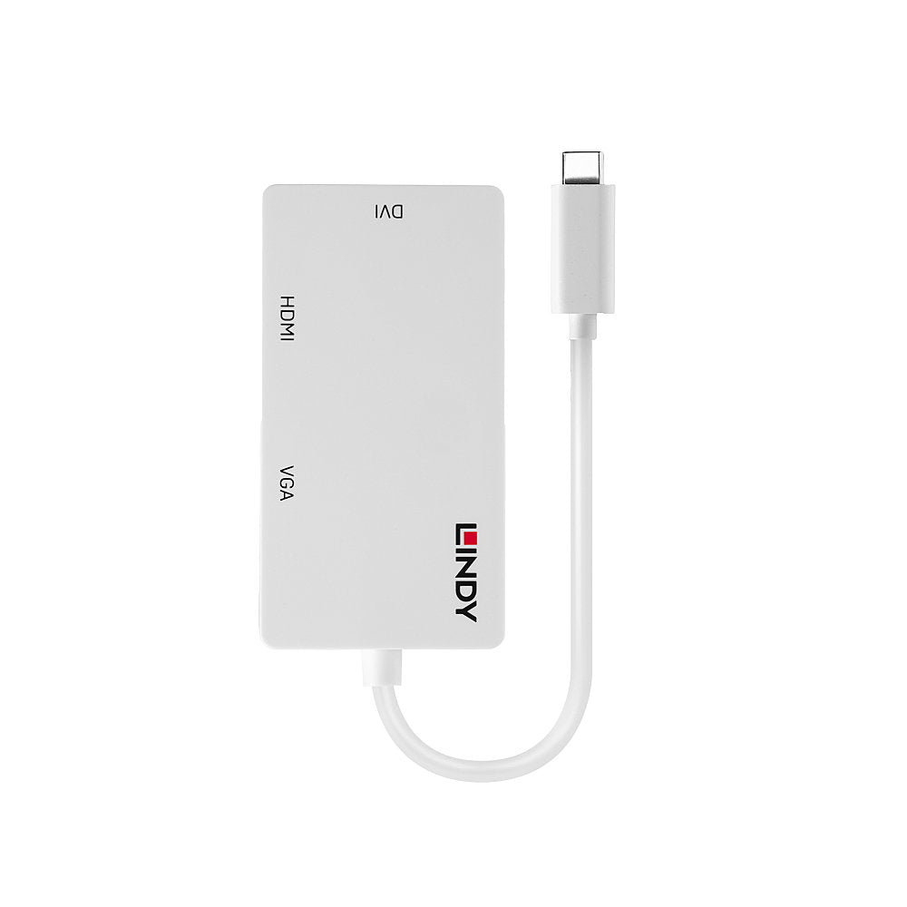 Lindy 43273 Multi-Monitor-Adapter USB 3.1 zu HDMI/DVI – 4K (3840 × 2160), DVI 1920 × 1200, Weiss