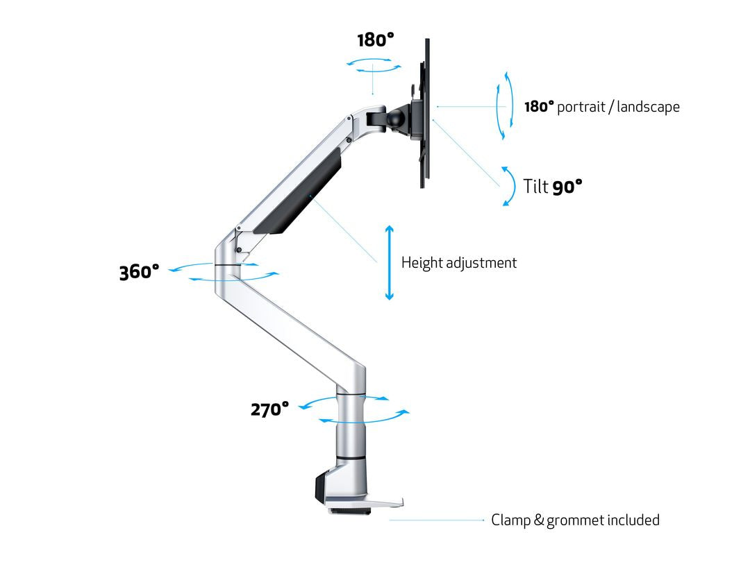 Multibrackets MB 7130 – Monitorarm, bis 49", VESA 75 × 75/200 × 200 mm, 18 kg, schwenkbar