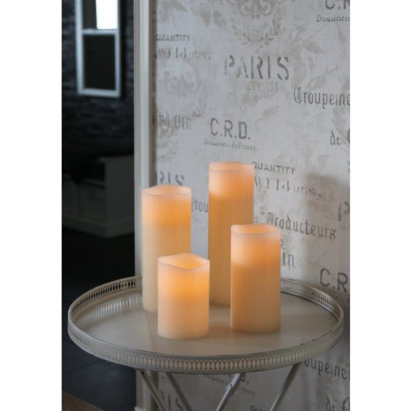 Star Trading LED-Kerze – mit Timer (6/18 h) – Ø 10 × 20 cm – Wachs, beige
