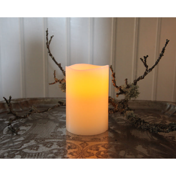 Star Trading LED-Kerze – Ø 10 × 15 cm – Wachs, Elfenbein