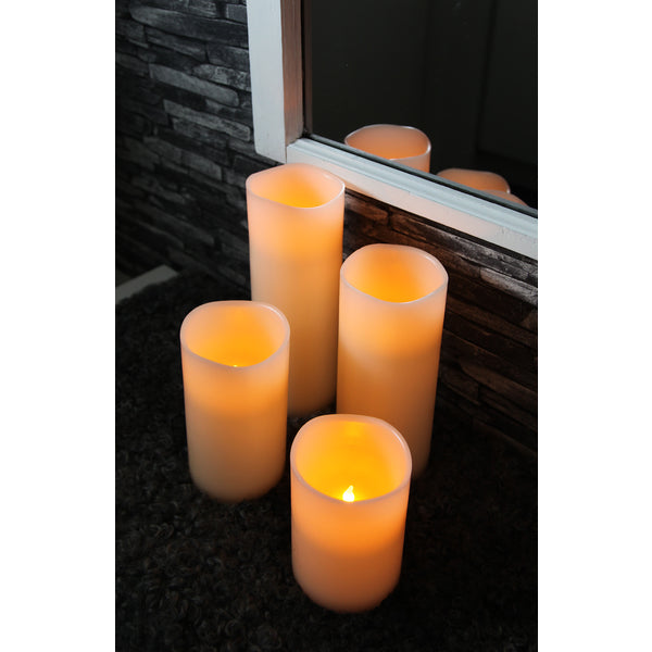 Star Trading LED-Kerze – mit Timer (6/18 h) – Ø 10 × 20 cm – Wachs, beige