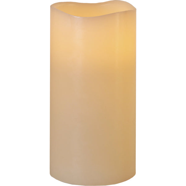 Star Trading LED-Kerze – mit Timer (6/18 h) – Ø 10 × 20 cm – Wachs, beige