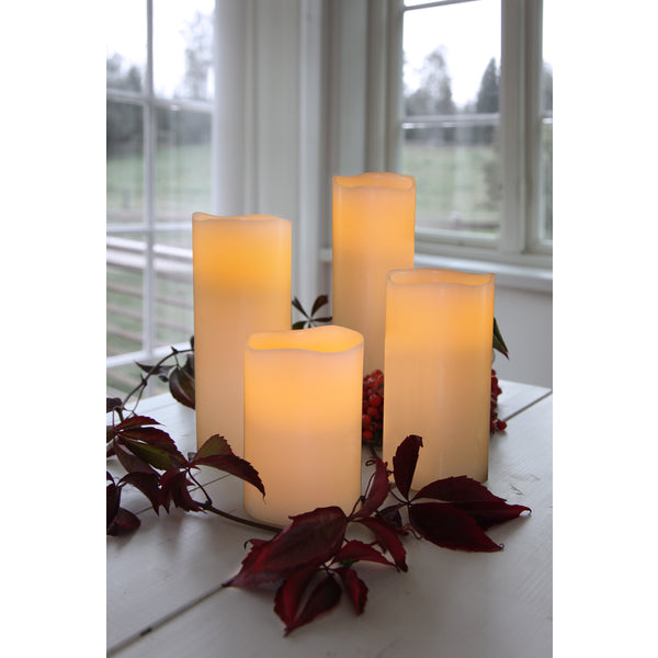 Star Trading LED-Kerze – Ø 10 × 15 cm – Wachs, Elfenbein
