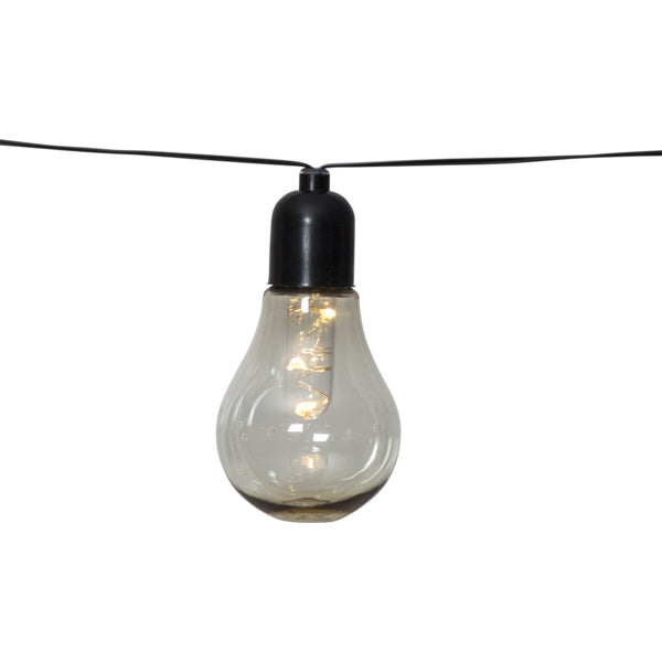 Star Trading LED-Lichterkette Glow – 4,05 m – 1,8 W – Warmweiss – IP44 – Batteriebetrieb – Timer 6/18 h – Schwarz