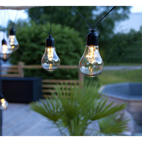 Star Trading LED-Lichterkette Glow – 4,05 m – 1,8 W – Warmweiss – IP44 – Batteriebetrieb – Timer 6/18 h – Schwarz