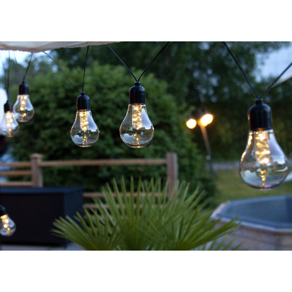 Star Trading LED-Lichterkette Glow – 4,05 m – 1,8 W – Warmweiss – IP44 – Batteriebetrieb – Timer 6/18 h – Schwarz