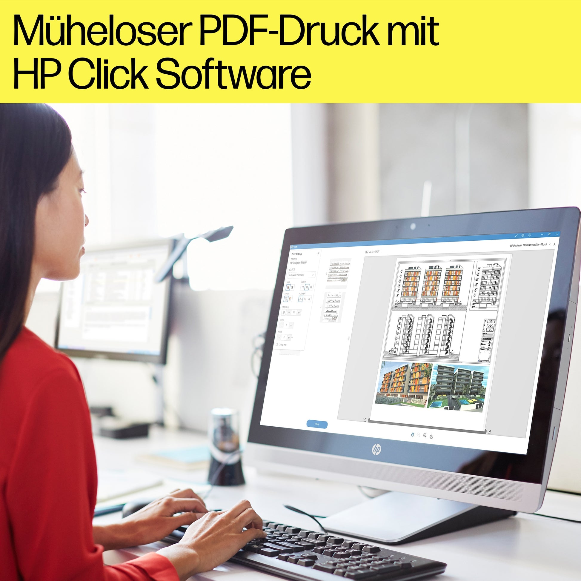 HP DesignJet T1600 – Grossformatdrucker (Plotter), 36", PostScript