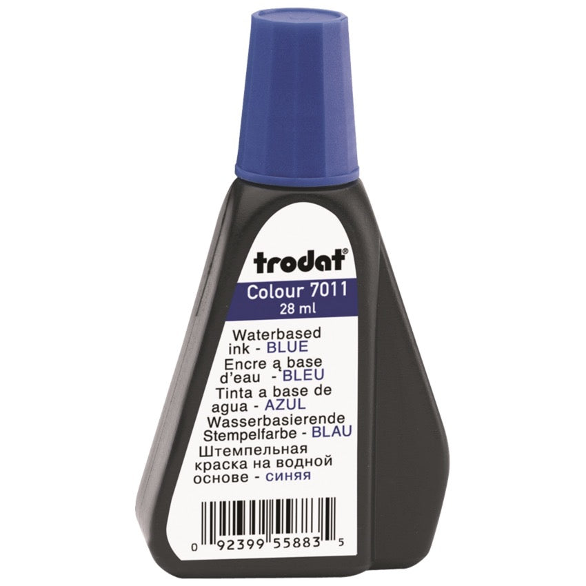 Trodat Stempelfarbe – Kunststoff, 28 ml, Blau, ohne Öl