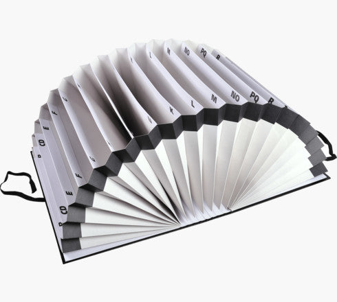 Exacompta Unterschriftenmappe für A4 – 20 Fächer, Gummiband, Karton, Schwarz, Tabs A–Z