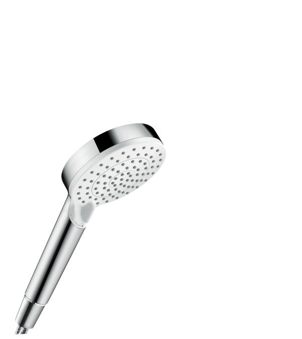 Hansgrohe Handbrause Crometta 100 – Kunststoff, Wandmontiert, 10×21,1×33,2 cm, Chrom/Weiss